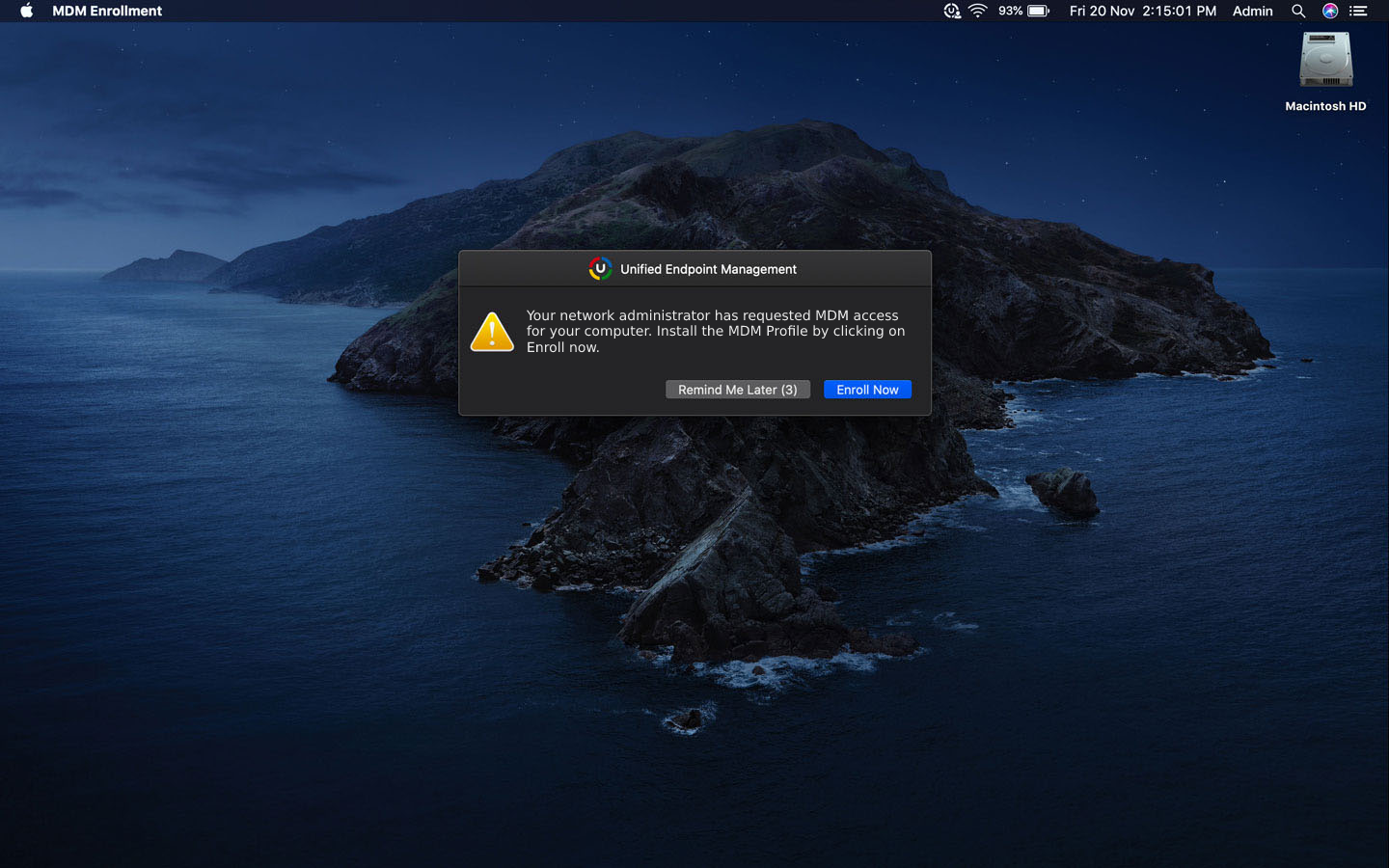 DMD profile enrolment