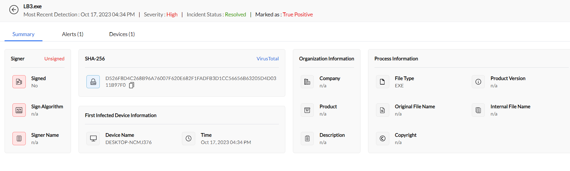 Infected device isolation