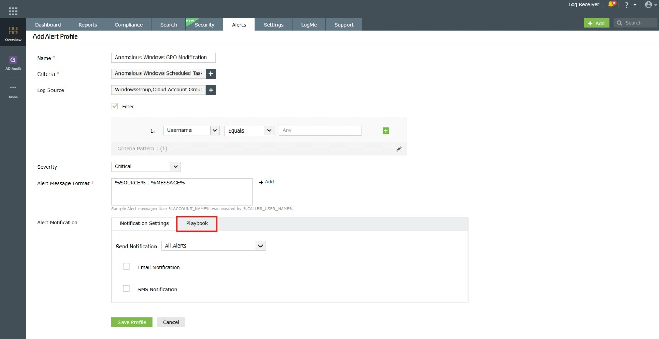 Playbook remediations configuration