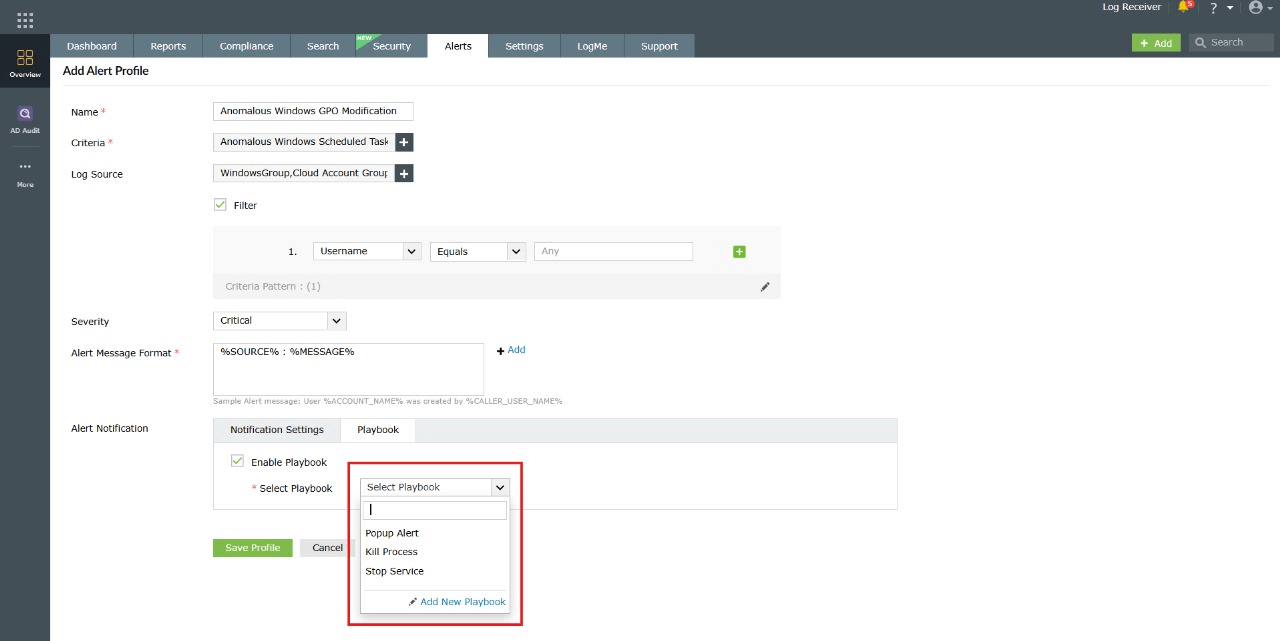 Playbook remediations configuration