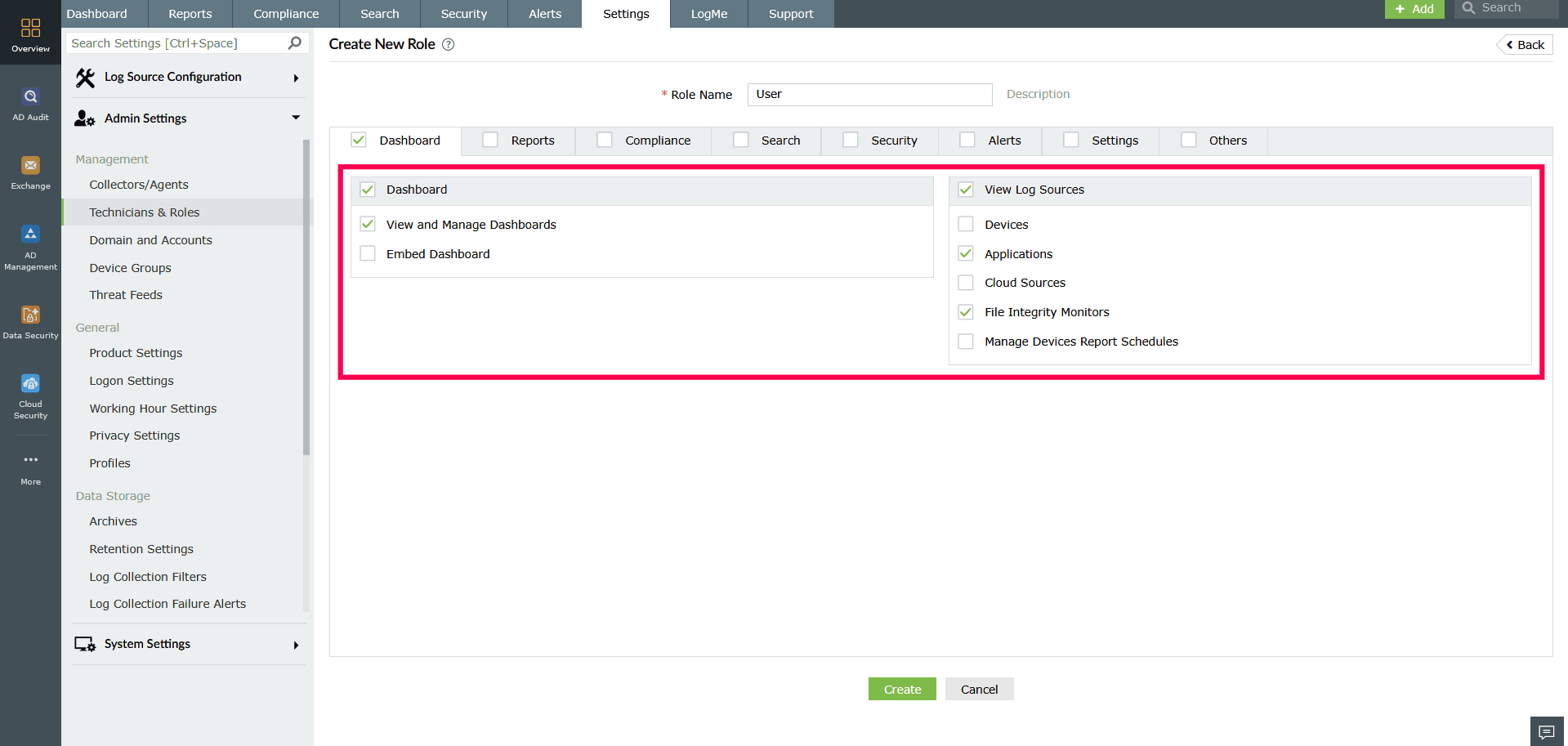 Creating and managing roles