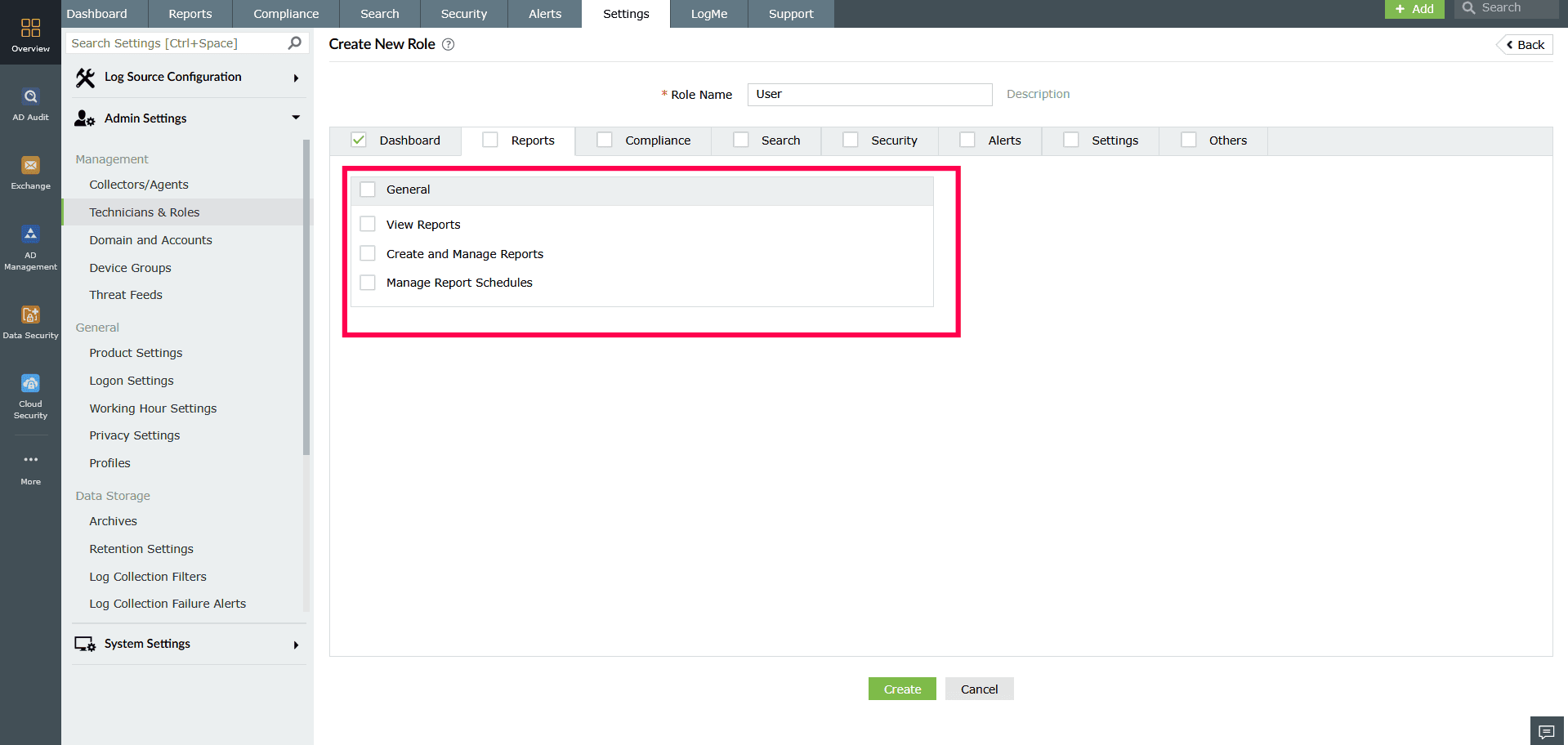 Creating and managing roles