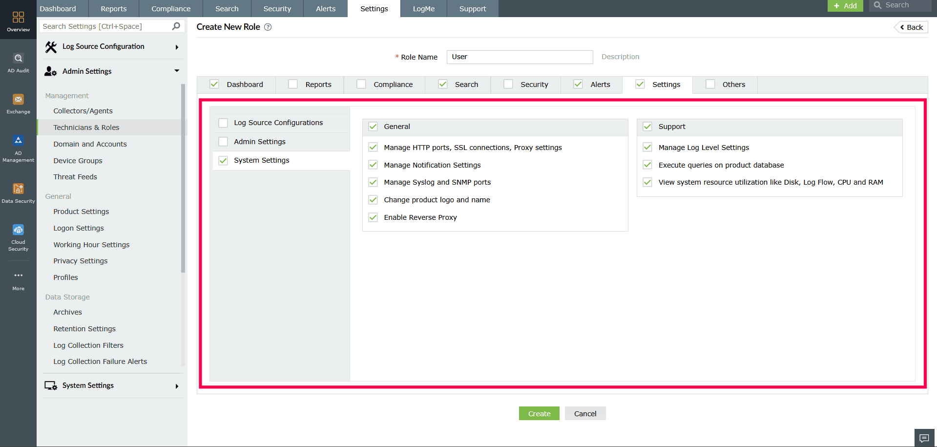 Creating and managing roles