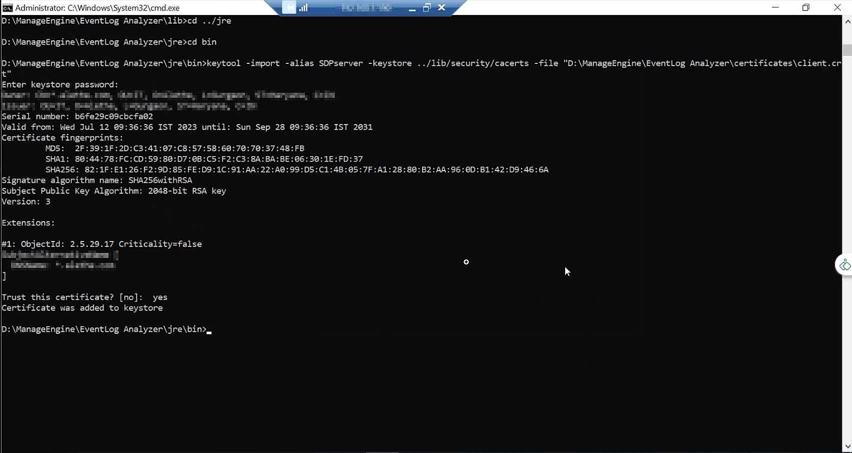 Create an EventLog Analyzer Support Information File (SIF)