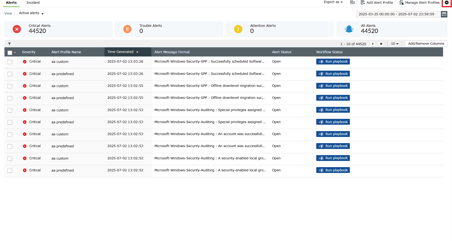 Managing playbooks