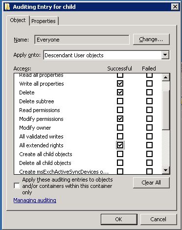 Configuring Object level Auditing