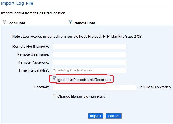 Ignore UnParsed/Junk Record(s) - Remote Host