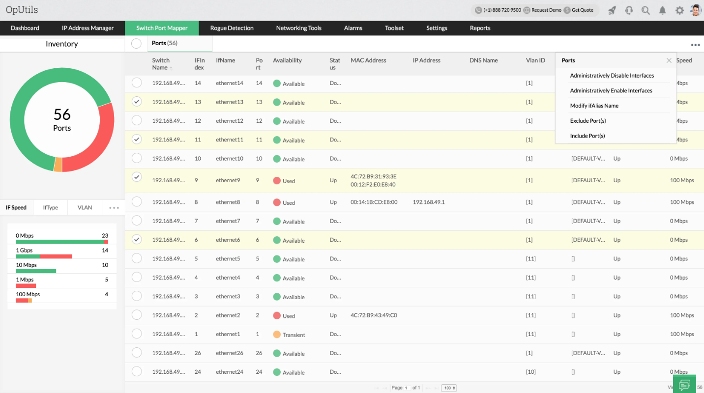 交换机端口映射 交换机端口映射