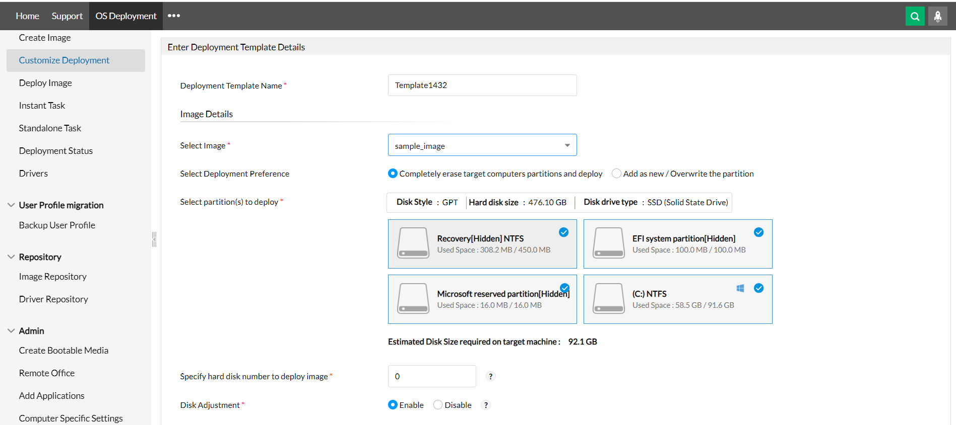 免费磁盘克隆软件 - ManageEngine OS Deployer