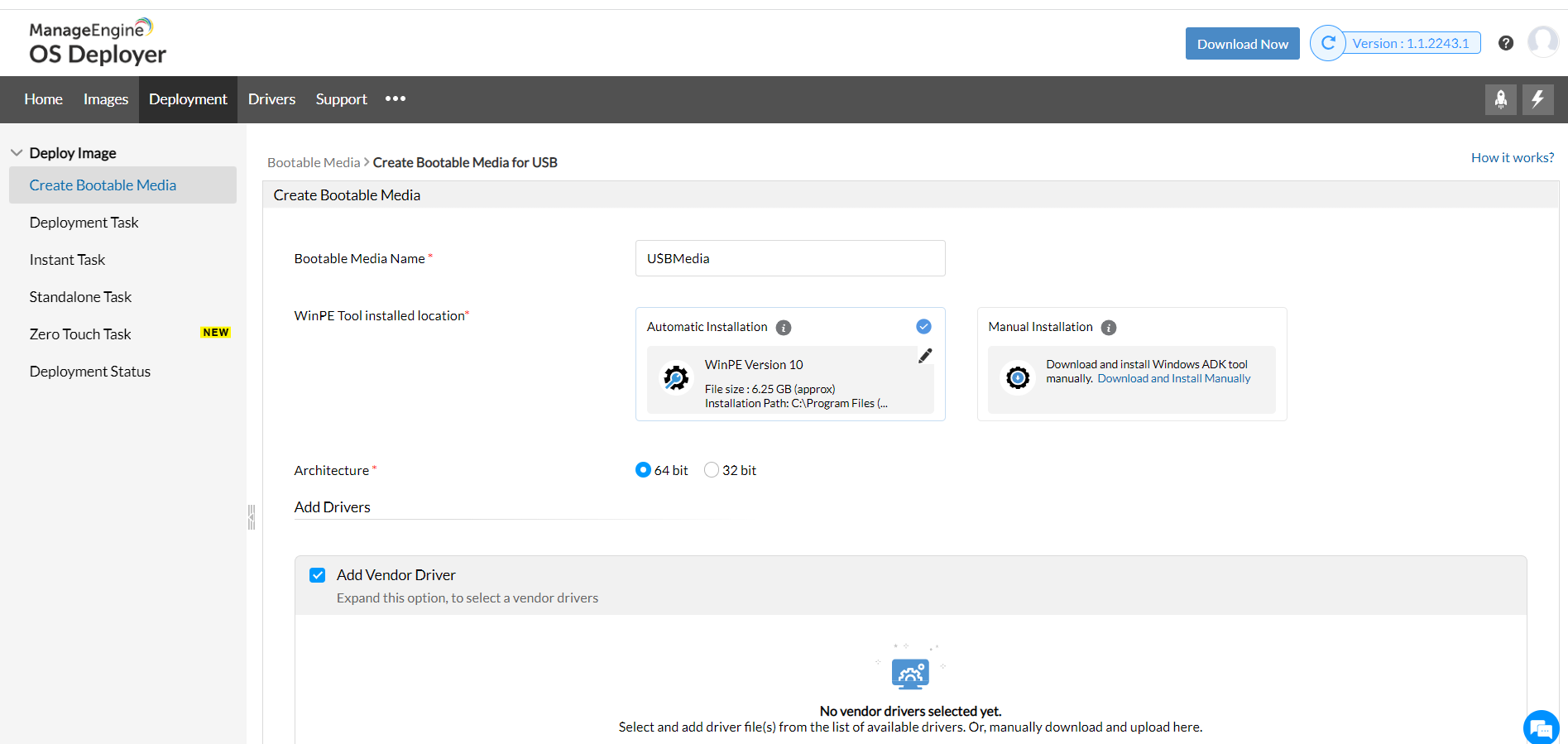 windows 10 iso - ManageEngine OS Deployer