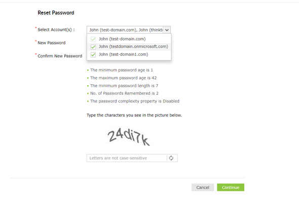 Password reset process