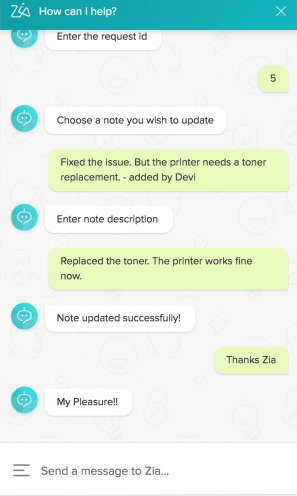 Zia 服务台聊天机器人自动化