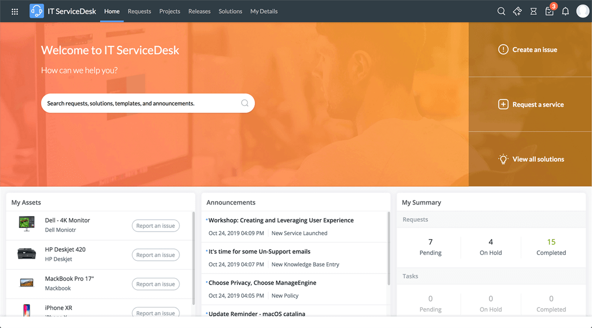 helpdesk - ManageEngine ServiceDesk Plus