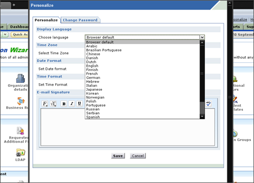 ServiceDesk Localization