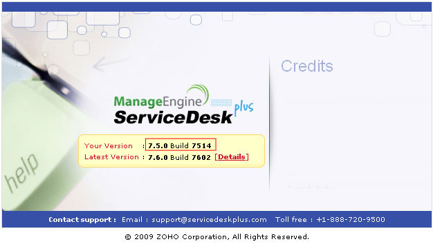 Locate ServiceDesk Plus Build Number
