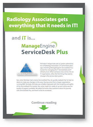 Radiology Associates IT服务台案例 - ManageEngine ServiceDesk Plus