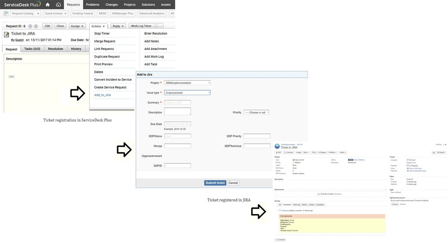 帮助台与 Atlassian Jira 的集成 Atlassian Jira 集成