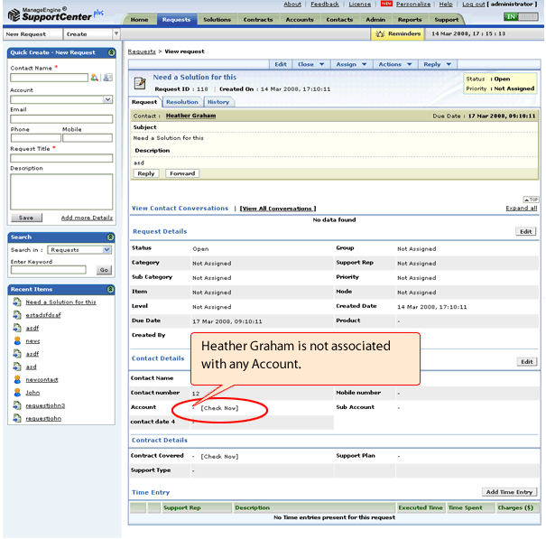 Customer Support Software-View Request