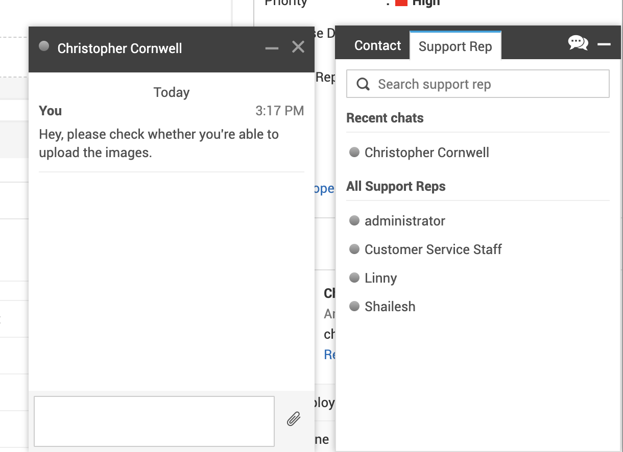 在线聊天管理工单
