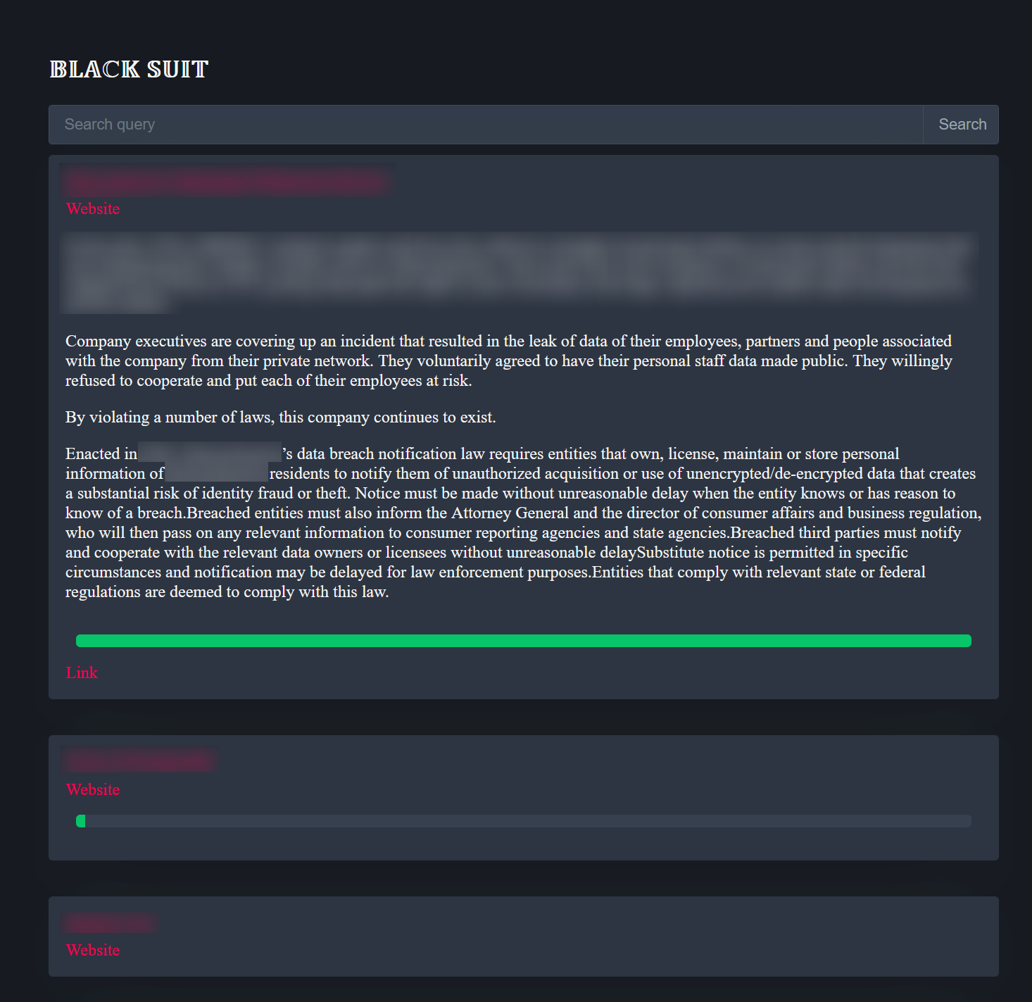 攻击者在暗网泄露企业数据