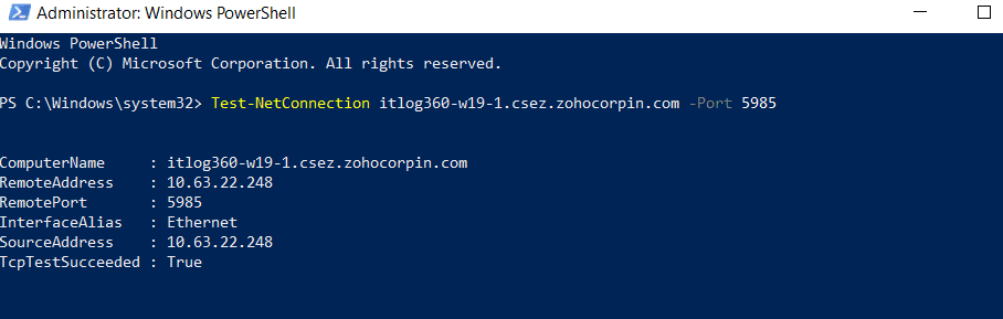 验证 WinRM 端口连接以配置 SharePoint 农场服务器