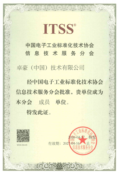 ManageEngine卓豪itss证书