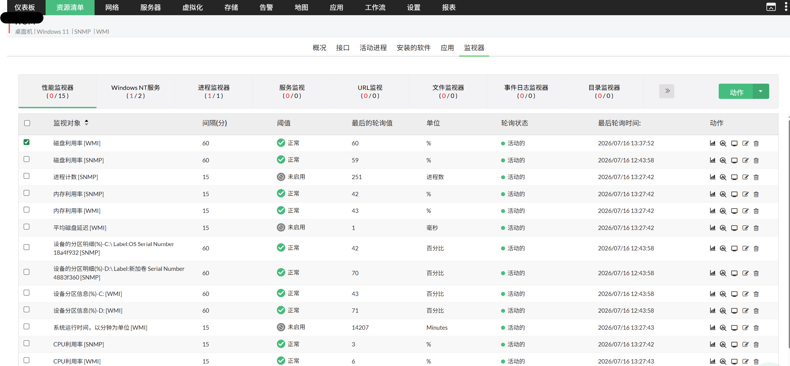Associating CLI monitors from device snapshot page in OpManager: Device snapshot page
