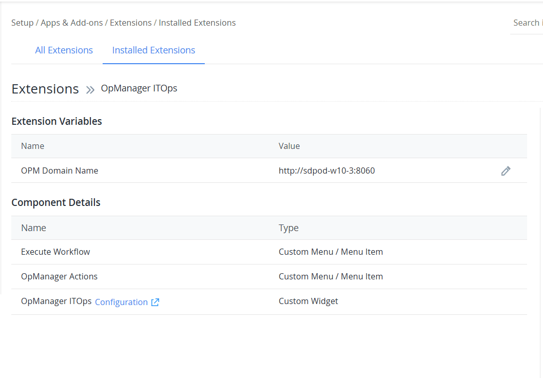 OpManager 扩展用于 ServiceDesk Plus Cloud
