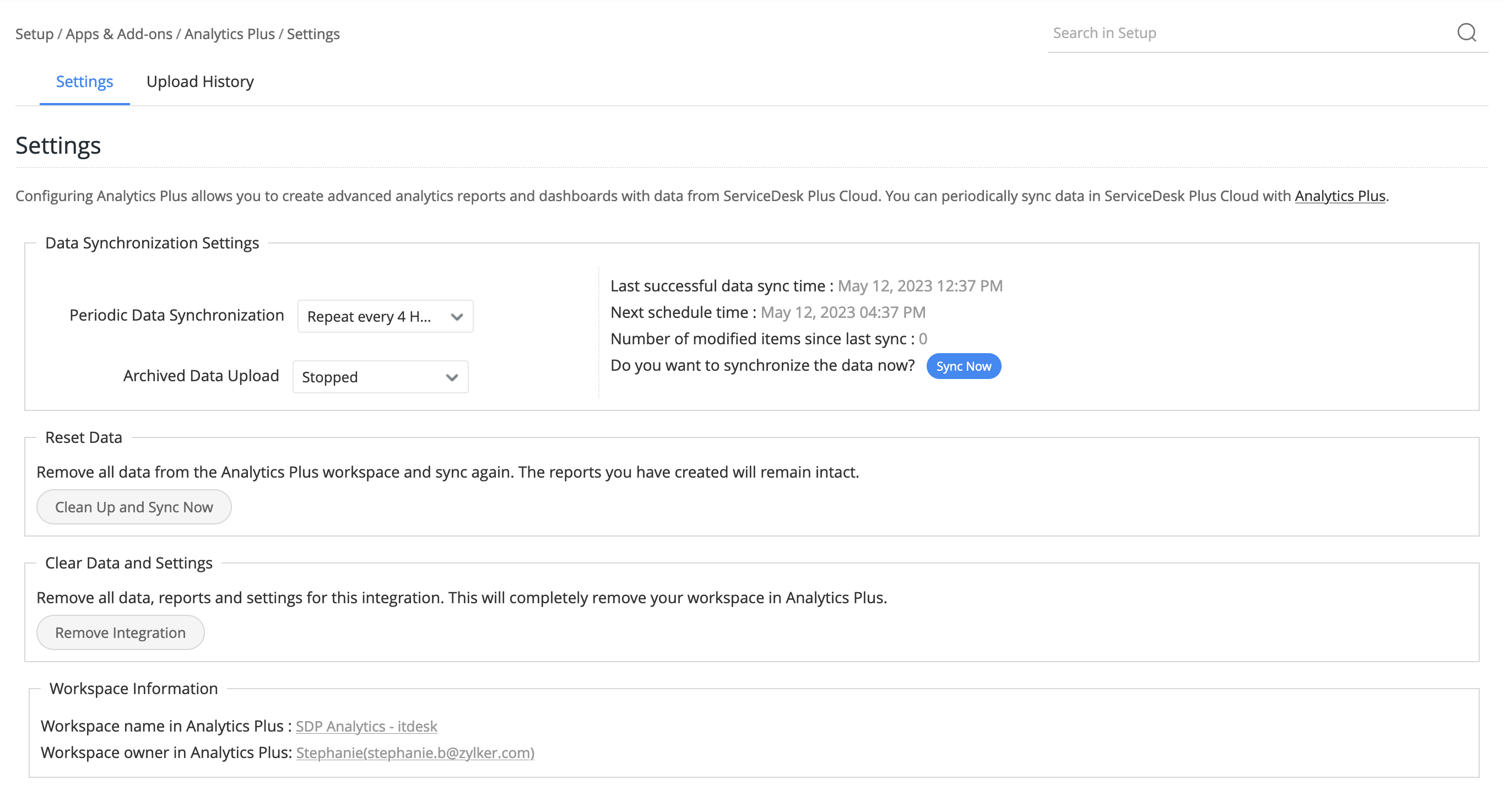 ManageEngine Analytics Plus 集成